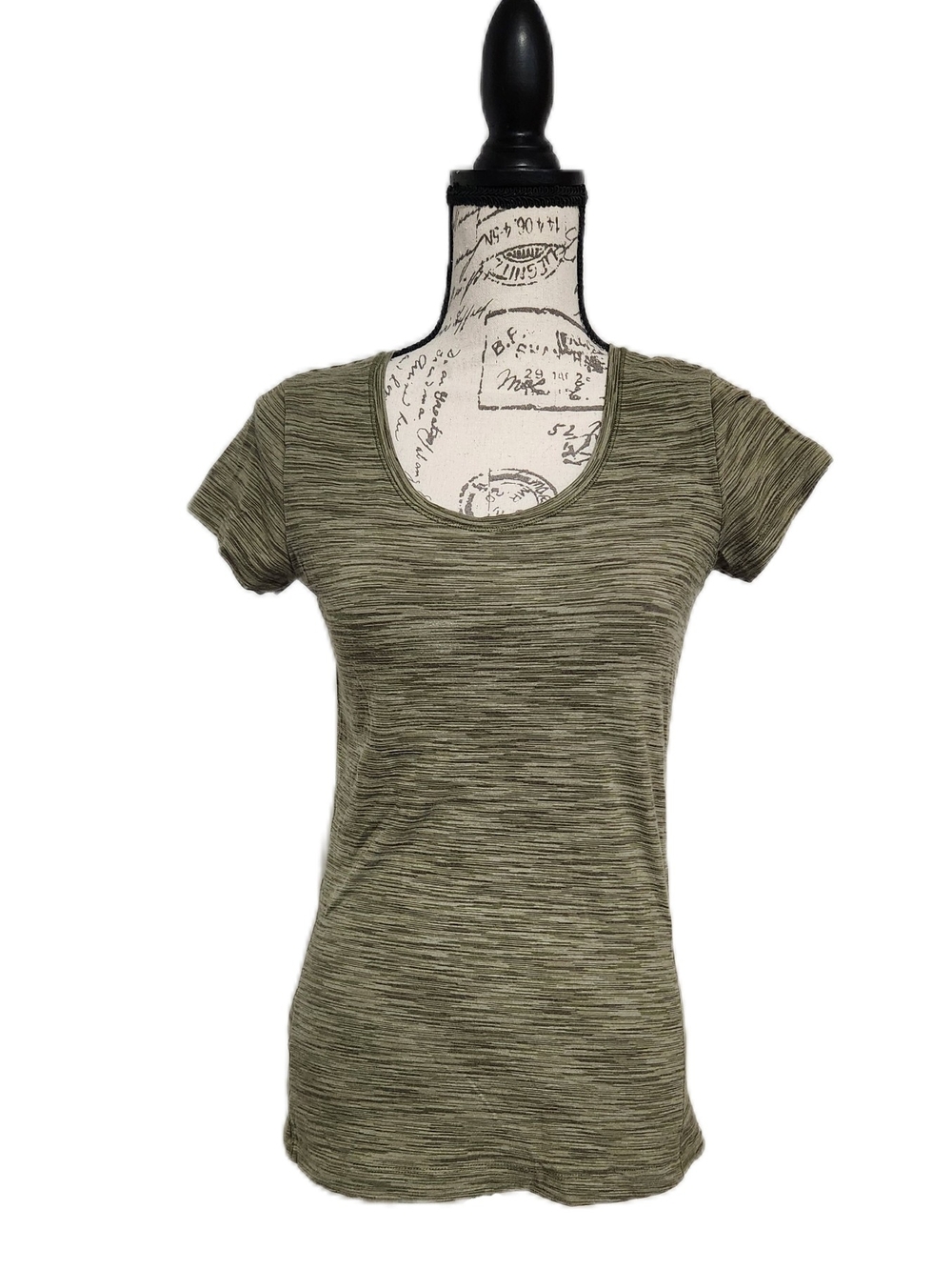 Eddie Bauer Women's Olive Space-Dye Scoop Neck Tee